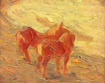 Hevoset meren rannalla tekijältä Franz Marc