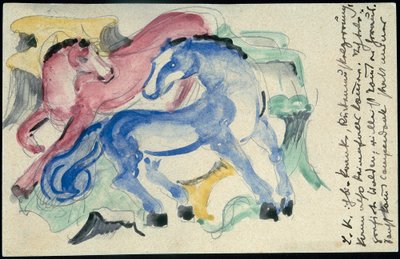 Punaiset ja siniset hevoset tekijältä Franz Marc