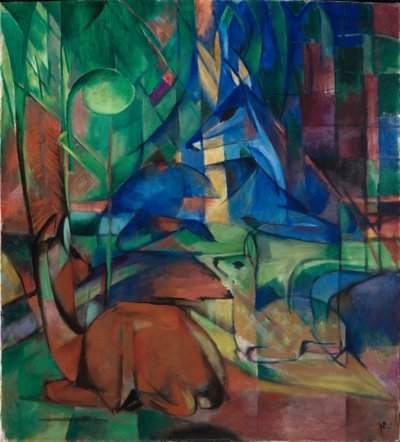 Metsäkauriita metsässä II tekijältä Franz Marc