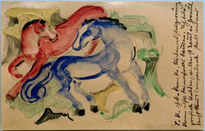 Punainen ja sininen hevonen tekijältä Franz Marc