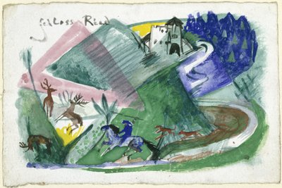 Riedin linna (postikortti Else Lasker-Schülerille) tekijältä Franz Marc