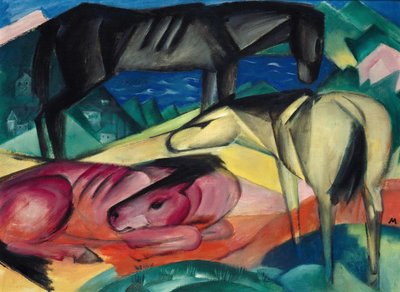 Kolme hevosta II, 1913. tekijältä Franz Marc