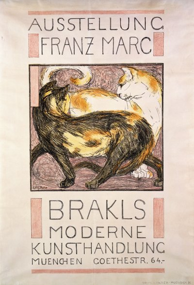 Kaksi kissaa, 1909-10 tekijältä Franz Marc