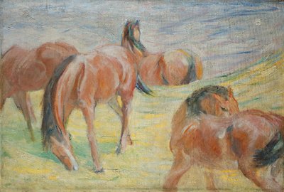 Hevosten laiduntaminen I tekijältä Franz Marc