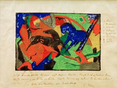 Zwei Pferde tekijältä Franz Marc