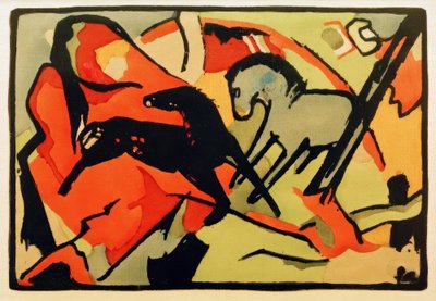Zwei Pferde tekijältä Franz Marc