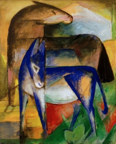 Zwei blaue Esel tekijältä Franz Marc