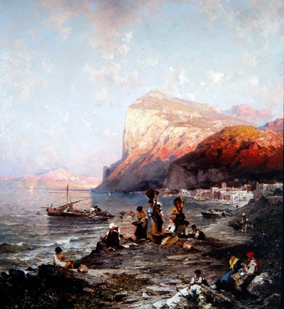 Capri, n. 1870 (öljy kankaalle) tekijältä Franz Richard Unterberger