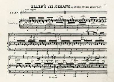 Franz Schubertin (1797-1828) Ave Marian ensimmäiset muistiinpanot tekijältä Franz Schubert