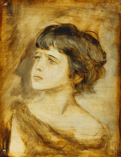 Tytön pää, 1879 tekijältä Franz Seraph von Lenbach