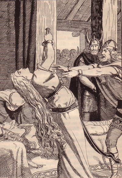Hans von Wolzogenin kuvitus The Edda: germaaniset jumalat ja sankarit tekijältä Franz Stassen
