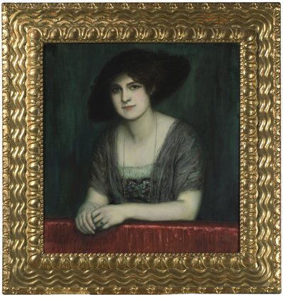 Maria tummalla hatulla, n. 1916. tekijältä Franz Stuck Ritter von