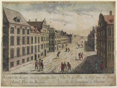 Näkymä Rue du Roi--Bostoniin (1776) tekijältä Franz Xaver Habermann