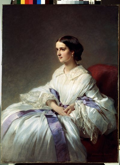 Kreivitär Olga Shuvalovan muotokuva (kreivitär Olga Shuvalovan muotokuva). Franz Xavier Winterhalterin (1805-1873) maalaus. Öljy kankaalle tekijältä Franz Xaver Winterhalter