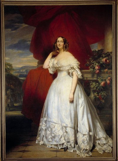 Muotokuva Marechal Berthierin sisaresta jalassa Franz Xaver Winterhalterin maalaus (1806-1873) (Ec. All.) 1830 Boissy Saint Leger. Grosboisin linna tekijältä Franz Xaver Winterhalter