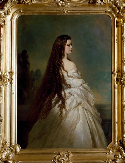 Muotokuva Elisabeth de Wittelsbachista (1837-1898) (sissi), Itävallan keisarista (1854-1898) ja Unkarin kuningattaresta (1867-1898) Franz Xaver Winterhalterin (1806-1873) maalaus tekijältä Franz Xaver Winterhalter