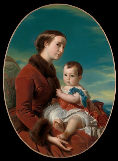 Imperatrice Eugenien muotokuva keisarillisen prinssin kanssa tekijältä Franz Xaver Winterhalter