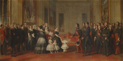 Ranskan kuninkaan Louis-Filippeen vastaanotto Windsorin linnassa 8. lokakuuta 1844. tekijältä Franz Xaver Winterhalter