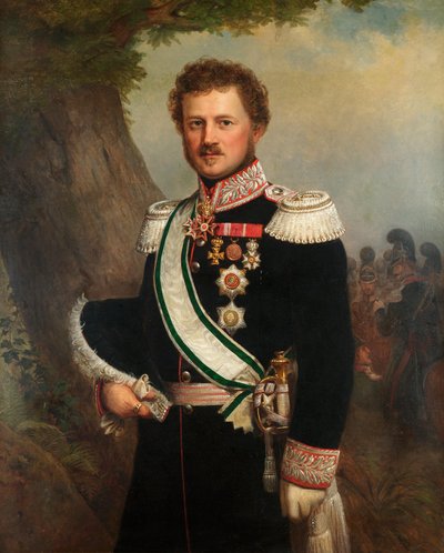 Hessenin ja Reinin prinssin Emilin muotokuva 1790-1858, n. 1850. tekijältä Franz Xaver Winterhalter School of .