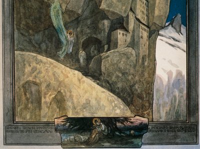 Itävalta, Wien, kuvitus Dante Alighierin jumalallisesta komediasta (Taivas, laulu XXI), kirjoittanut Franz von Bayros, yksityiskohta tekijältä Franz von (1866 1924) Bayros