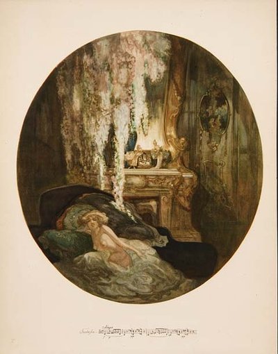 Alaston nainen buduaarissaan tekijältä Franz von  Bayros