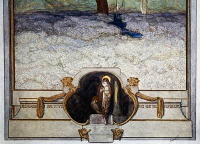 Kun olin lähellä siunattua rantaa, """"Asperhee minut",""" Kuulin niin suloisesti laulettuna, Muista, etten voi, saati kirjoittaa sitä, Kiirastule, canto XXXI, Dante Alighierin jumalallinen näytelmä, kuvitus Franz von Bayros (1866-1924), Wien tekijältä Franz von  Bayros