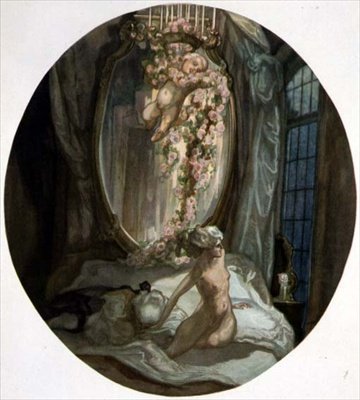 Nainen sängyssä tekijältä Franz von Bayros (1866 1924)