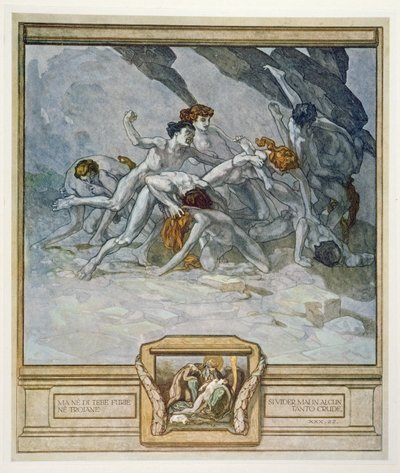 Kuvitus Danten jumalallisesta komediasta, Inferno, Canto XXX: 22, 1921 tekijältä Franz von Bayros