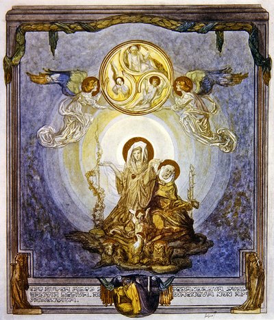 Kuvitus Danten jumalallisesta komediasta, Paradiso, Canto XXIV, 1921 (wc paperilla) tekijältä Franz von Bayros