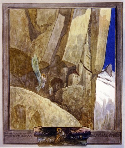 Kuvitus Dantes Divine Comedy, Paradise, Canto XXI, 1921 (wc paperilla) tekijältä Franz von Bayros