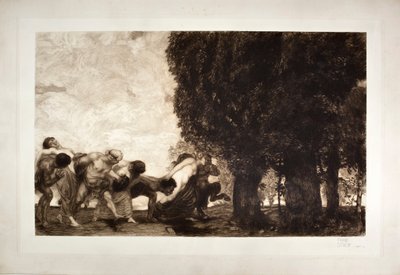 BBacchantes, satyrs ja nymfit (etsaus, 1900-luku) tekijältä Franz von Stuck