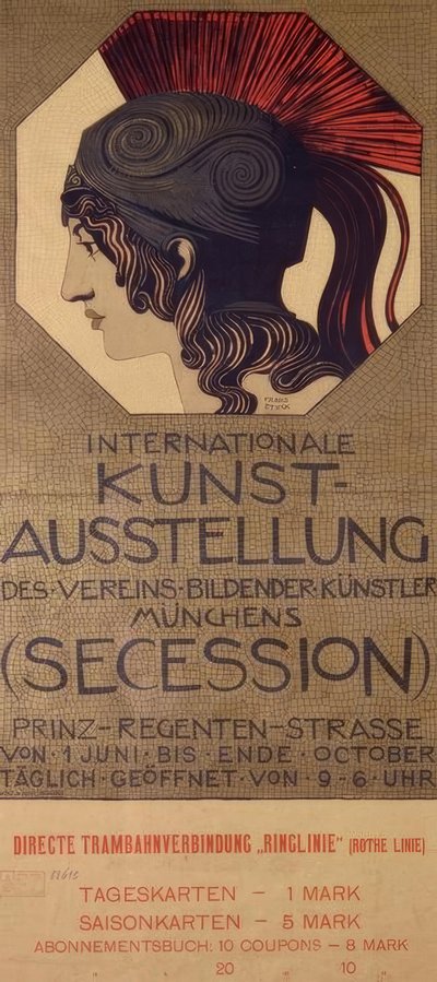 F. v. Stuck / Plakat Int. Kunstausstellung tekijältä Franz von Stuck