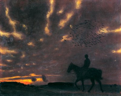 Syksyinen ilta ratsastajan kanssa tekijältä Franz von Stuck