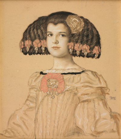 Taiteilijan tyttären Marian muotokuva espanjalaisasussa, 1908 tekijältä Franz von Stuck