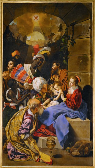 The Adoration of the Magi ... (maalaus kankaalle) tekijältä Fray Juan Batista Maino or Mayno