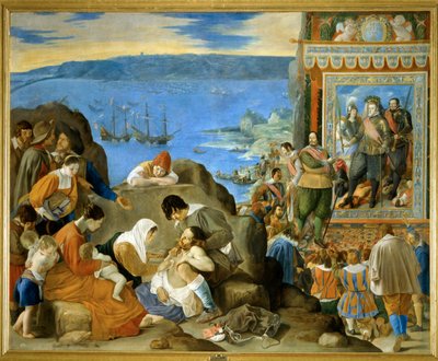 Bahian takaisinvaltaaminen vuonna 1625 ... (maalaus kankaalle) tekijältä Fray Juan Batista Maino or Mayno
