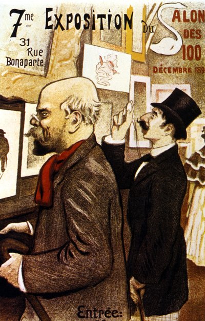 Salon des 100:n 7. näyttelyn juliste. Joulukuu 1894. Paul Verlaine. tekijältä Frederic Auguste Cazals