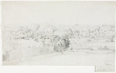 Näkymä Villa Borgheselle ja sen Orangerielle Villa Medicistä, 1826. tekijältä Frederic Bourgeois de Mercey