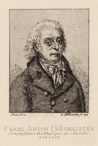 Säveltäjä Franz Anton Hoffmeisterin muotokuva 1754-1812. tekijältä Frederic Desire Hillemacher