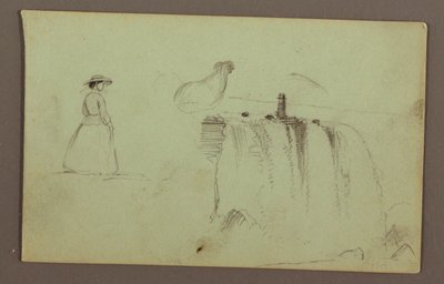 Kävelevä tyttö, hiipivä kana ja American Falls Niagara-joella tekijältä Frederic Edwin Church