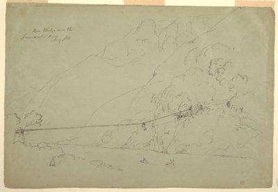 Piirros, Köysisilta Kolumbiassa, elokuu 1853. tekijältä Frederic Edwin Church