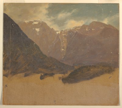 Piirros, Alppimaisema (Baijeri tai Sveitsi), 1868 tekijältä Frederic Edwin Church