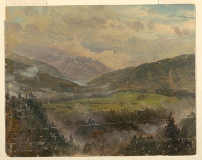 Piirros, Apliinimaisema (Baijeri tai Sveitsi), 1868 tekijältä Frederic Edwin Church