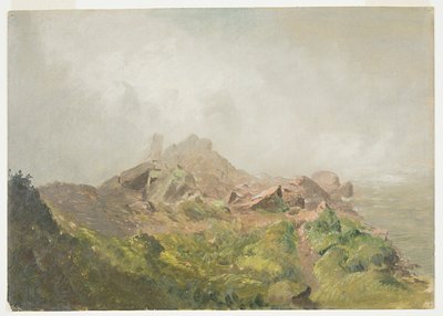 Piirustus, American Fallin pohja, Niagara, 1856-58. tekijältä Frederic Edwin Church