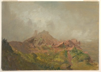 Piirustus, American Fallin pohja, Niagara, 1856-58. tekijältä Frederic Edwin Church