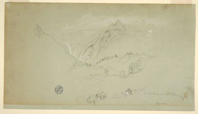 Piirustus, Berchtesgaden, Baijeri, kesä-elokuu 1868. tekijältä Frederic Edwin Church