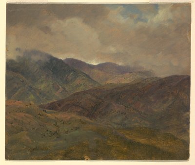 Piirros, Sinisiä kukkuloita ja harmaita pilviä, Jamaika, touko-elokuu 1865. tekijältä Frederic Edwin Church