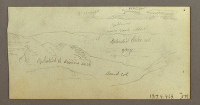 Piirustus, kamelitutkimus, 21.-22. helmikuuta 1868. tekijältä Frederic Edwin Church