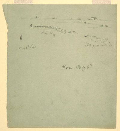 Piirros, Campagna, Rooma, Italia, 6. toukokuuta 1869. tekijältä Frederic Edwin Church