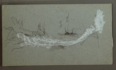 Piirros, Cascade, luultavasti Konigssee, Baijeri, 1868. tekijältä Frederic Edwin Church